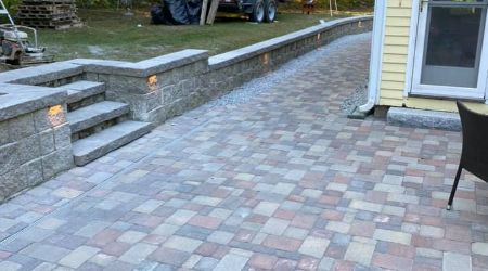 large paver patio installation