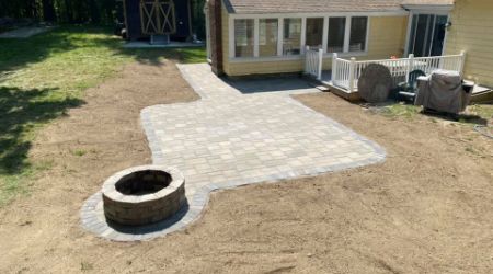 medium paver patio installation