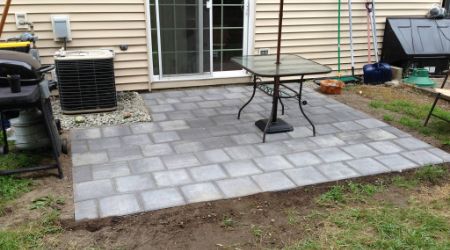 small paver patio installation